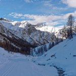 La pista Les Loups lungo il torrente